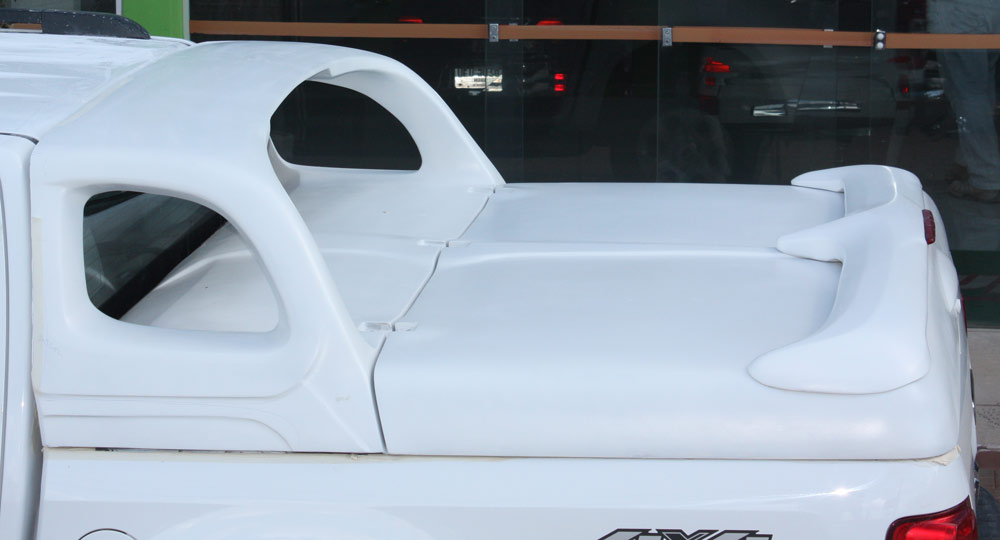 tampão de fibra alto liso para Chevrolet S10 Dupla com Santo Antônio de fibra